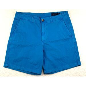 Vineyard Vines Island Shorts Mens 33x7 Blue Solid Flat‎ Front Cotton